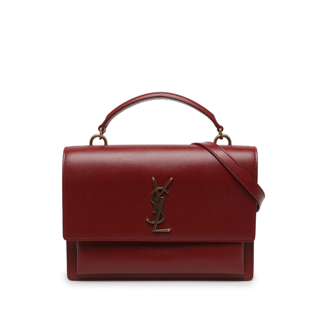 Saint Laurent Sac à main Sunset à Grand Cuir de veau Rouge – vue principale – GABY PARIS