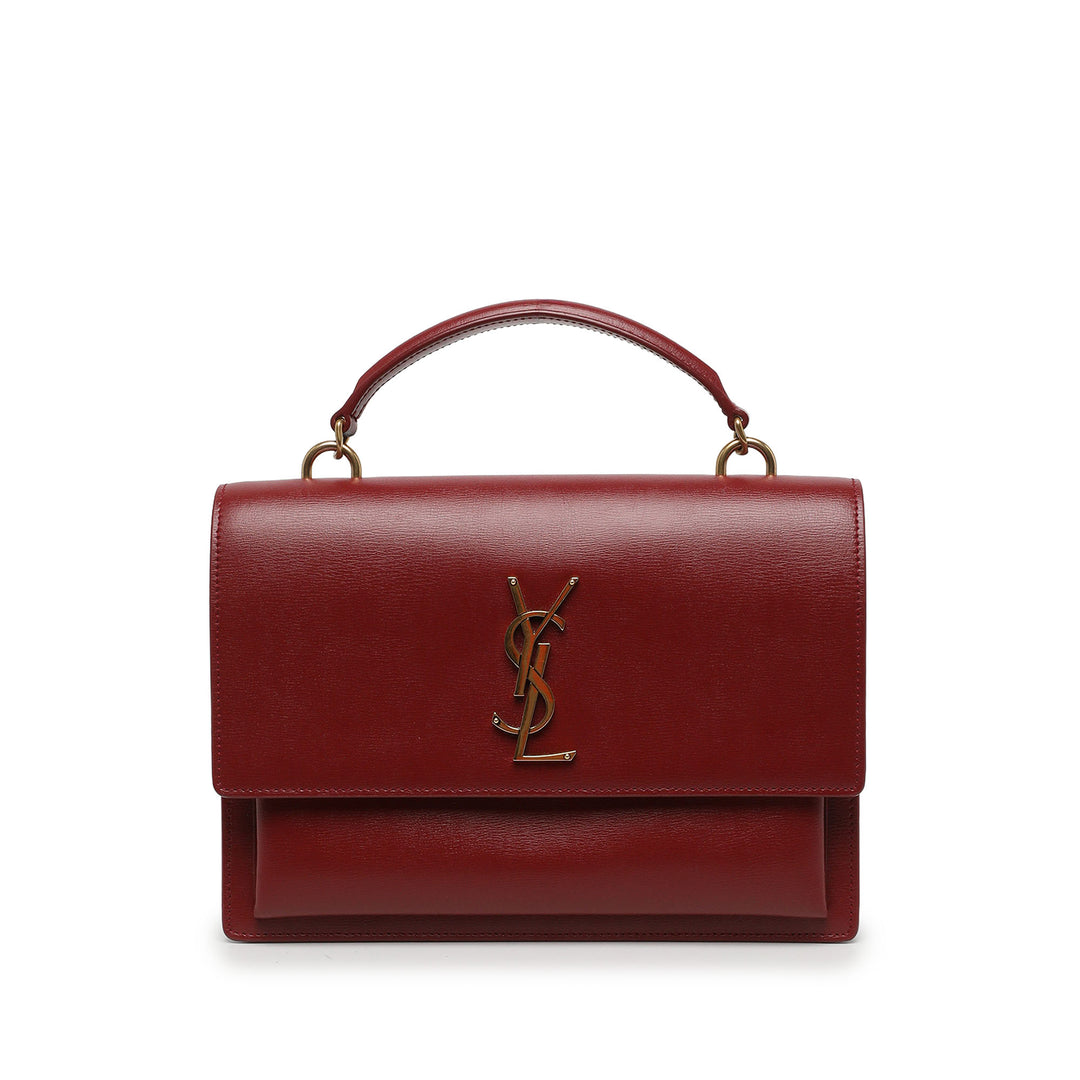 Saint Laurent Sac à main Sunset à Grand Cuir de veau Rouge – vue 5 – GABY PARIS