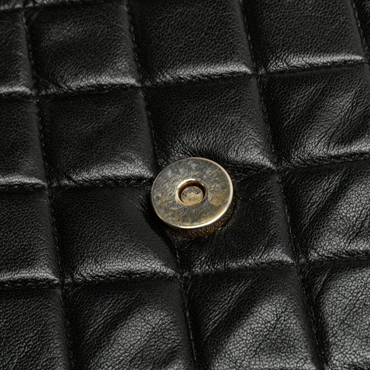 Quilted Lambskin Tassel Flap Black - Gaby Paris
