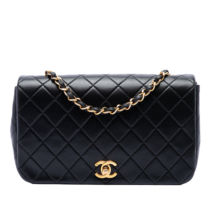 Chanel CC Matelassé Rabat intégral Moyen Cuir d'agneau Noir – vue principale – GABY PARIS