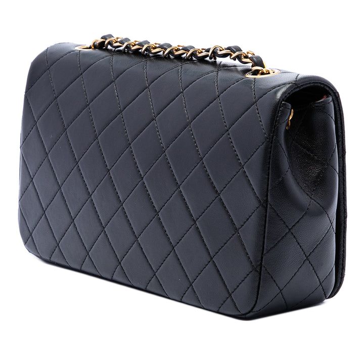 Chanel CC Matelassé Rabat intégral Moyen Cuir d'agneau Noir – vue 2 – GABY PARIS