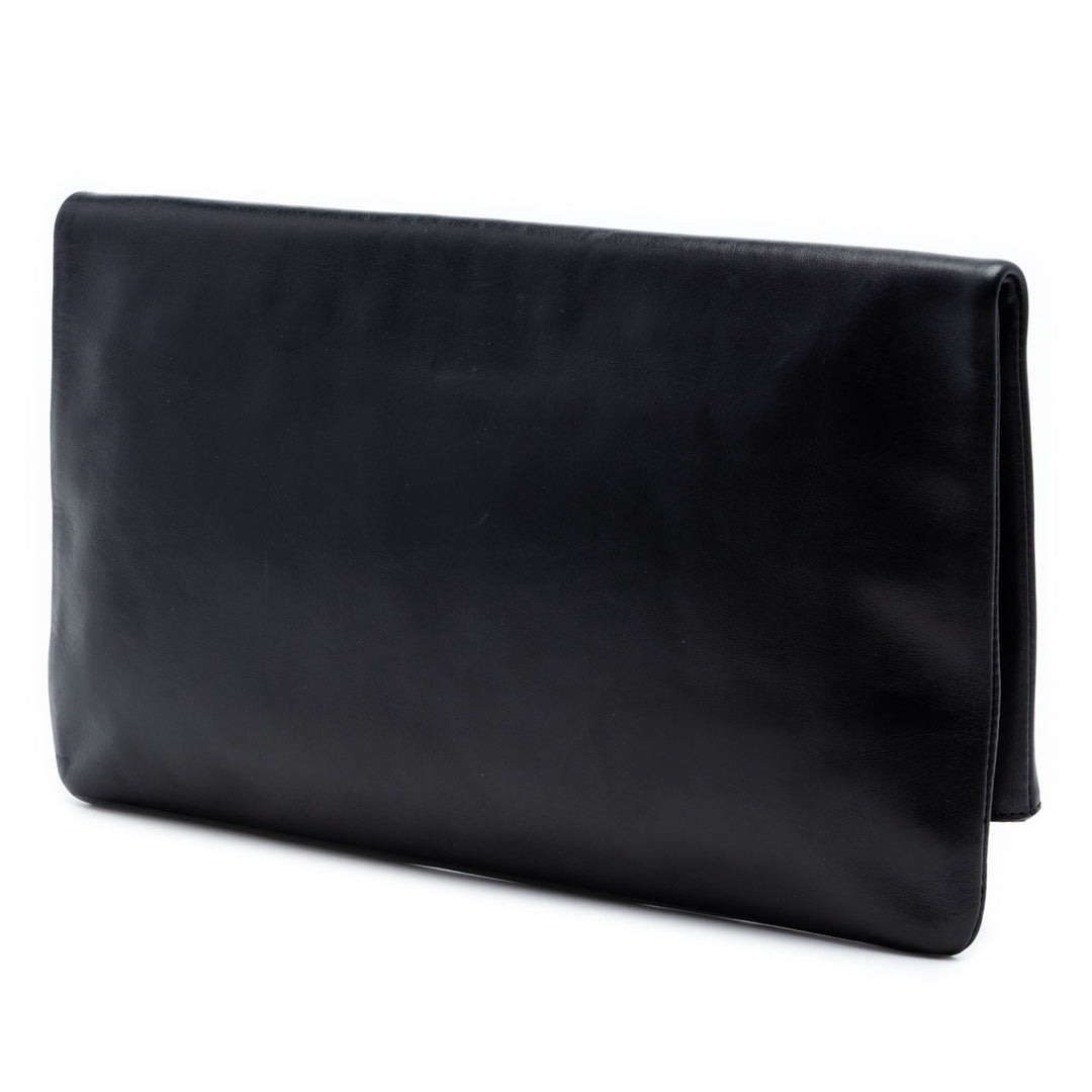 Saint Laurent Cuir Letters Fold Over Pochette