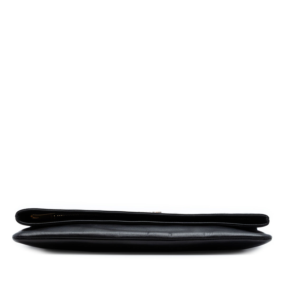 Saint Laurent Cuir Letters Fold Over Pochette