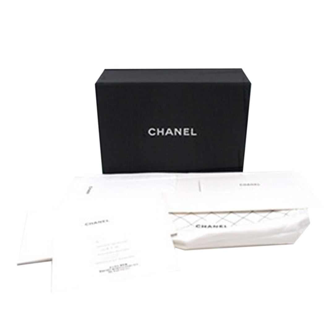 Medium Classic Caviar Rainbow Hardware Double Flap White - Gaby Paris