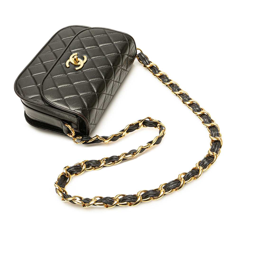 Chanel CC Matelassé Cuir d’agneau Chain à rabat