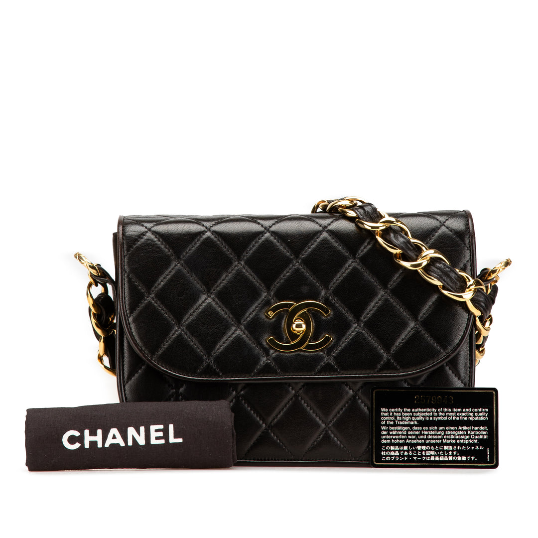 Chanel CC Matelassé Cuir d’agneau Chain à rabat