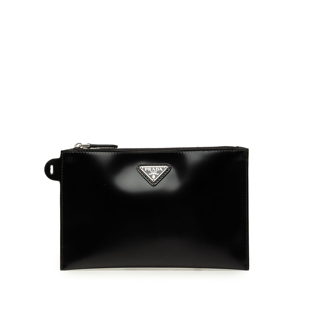 Prada Spazzolato Pochette Noir – vue principale – GABY PARIS