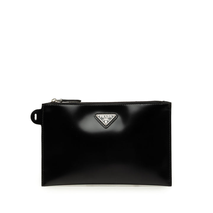 Prada Spazzolato Pochette Noir – vue principale – GABY PARIS