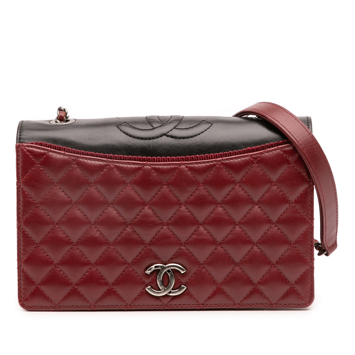 Chanel Small Quilted Cuir d’agneau Ballerine Flap Bag Rouge