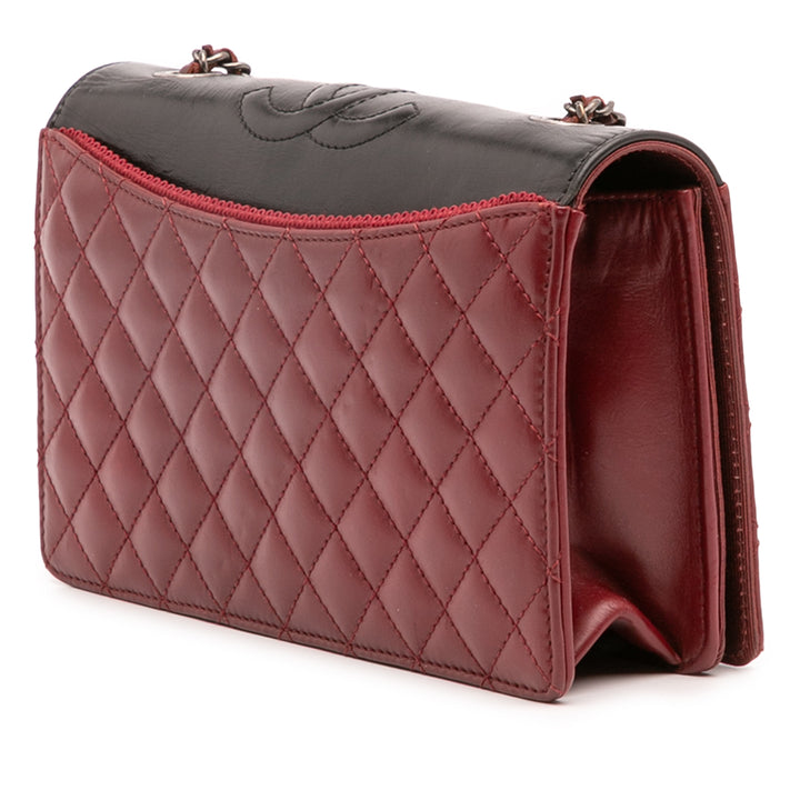 Chanel Small Quilted Cuir d’agneau Ballerine Flap Bag Rouge