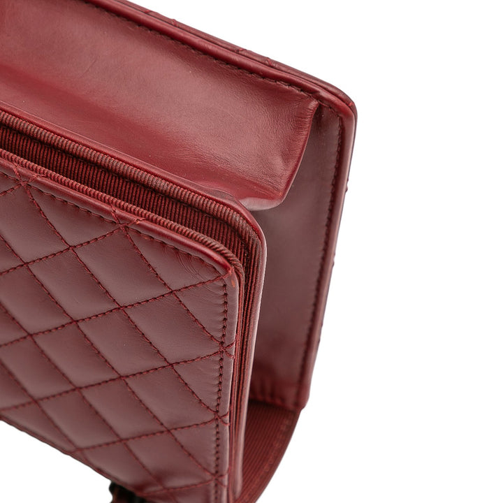 Chanel Small Quilted Cuir d’agneau Ballerine Flap Bag Rouge