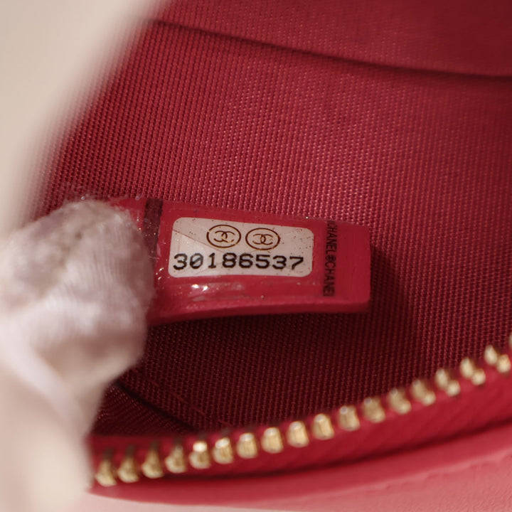 Chanel CC Matelassé Cuir d’agneau Lucky Charms Rond Pochette avec chaîne