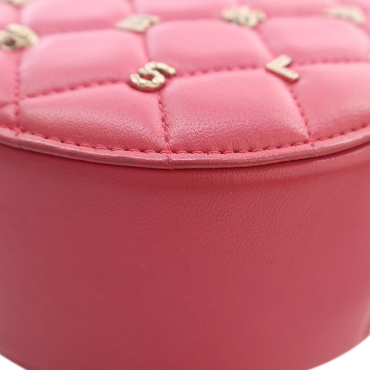 Chanel CC Matelassé Cuir d’agneau Lucky Charms Rond Pochette avec chaîne
