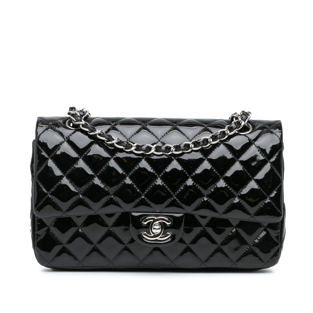 Chanel Medium Classic Patent Double Flap Black - GABY PARIS