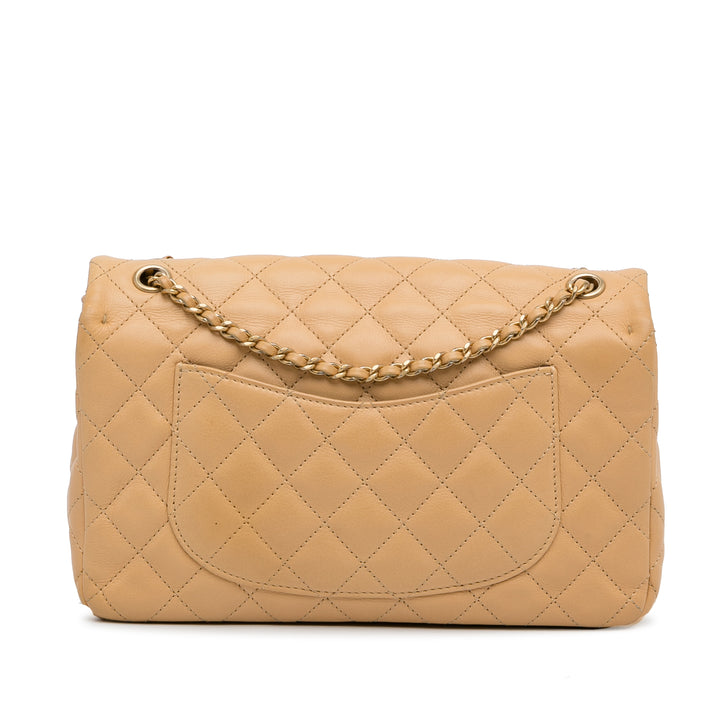 Medium Classic Lambskin Metal Edge Shoulder Bag Yellow - Gaby Paris