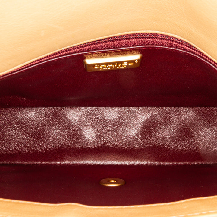 Medium Classic Lambskin Metal Edge Shoulder Bag Yellow - Gaby Paris