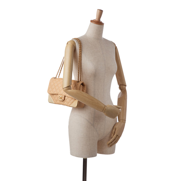 Medium Classic Lambskin Metal Edge Shoulder Bag Yellow - Gaby Paris