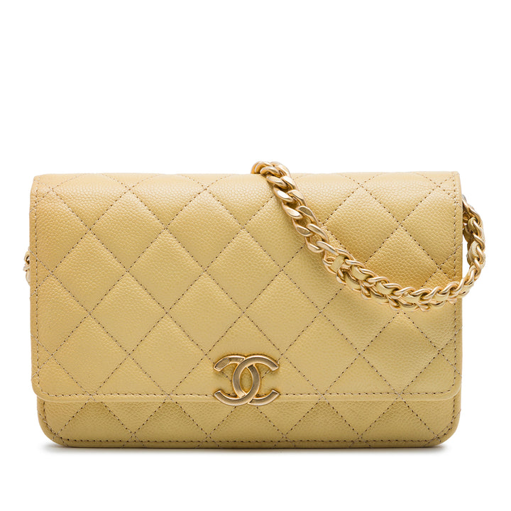 Chanel CC Matelassé Caviar Wallet on Chain