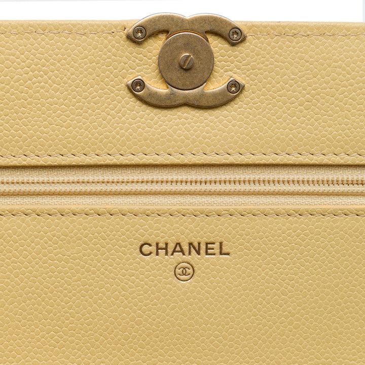 Chanel CC Matelassé Caviar Wallet on Chain