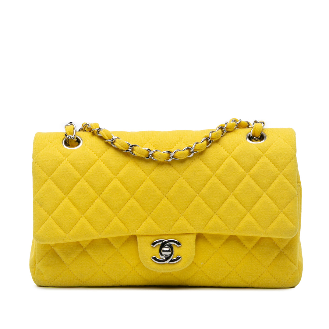 Medium Classic Jersey Double Flap Yellow - Gaby Paris