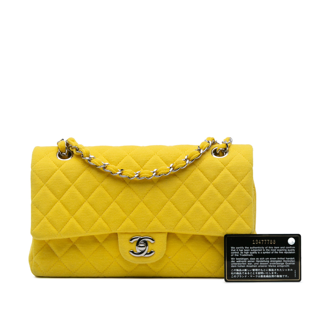 Medium Classic Jersey Double Flap Yellow - Gaby Paris