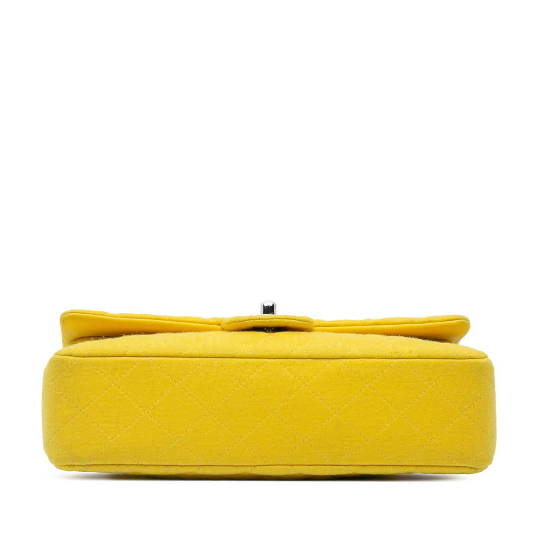 Medium Classic Jersey Double Flap Yellow - Gaby Paris