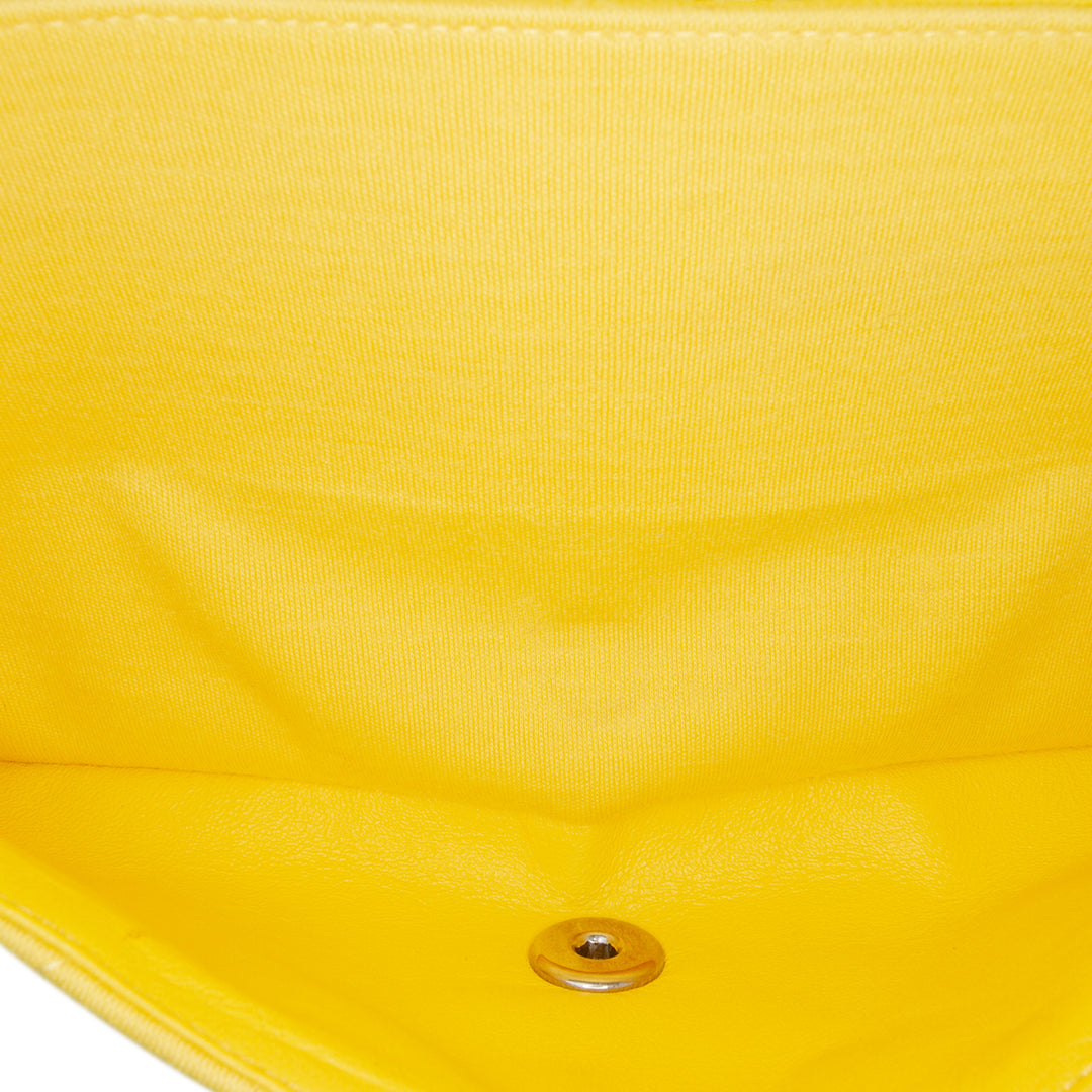 Medium Classic Jersey Double Flap Yellow - Gaby Paris