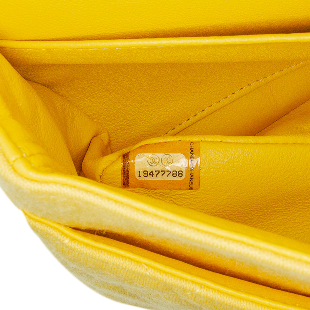 Medium Classic Jersey Double Flap Yellow - Gaby Paris