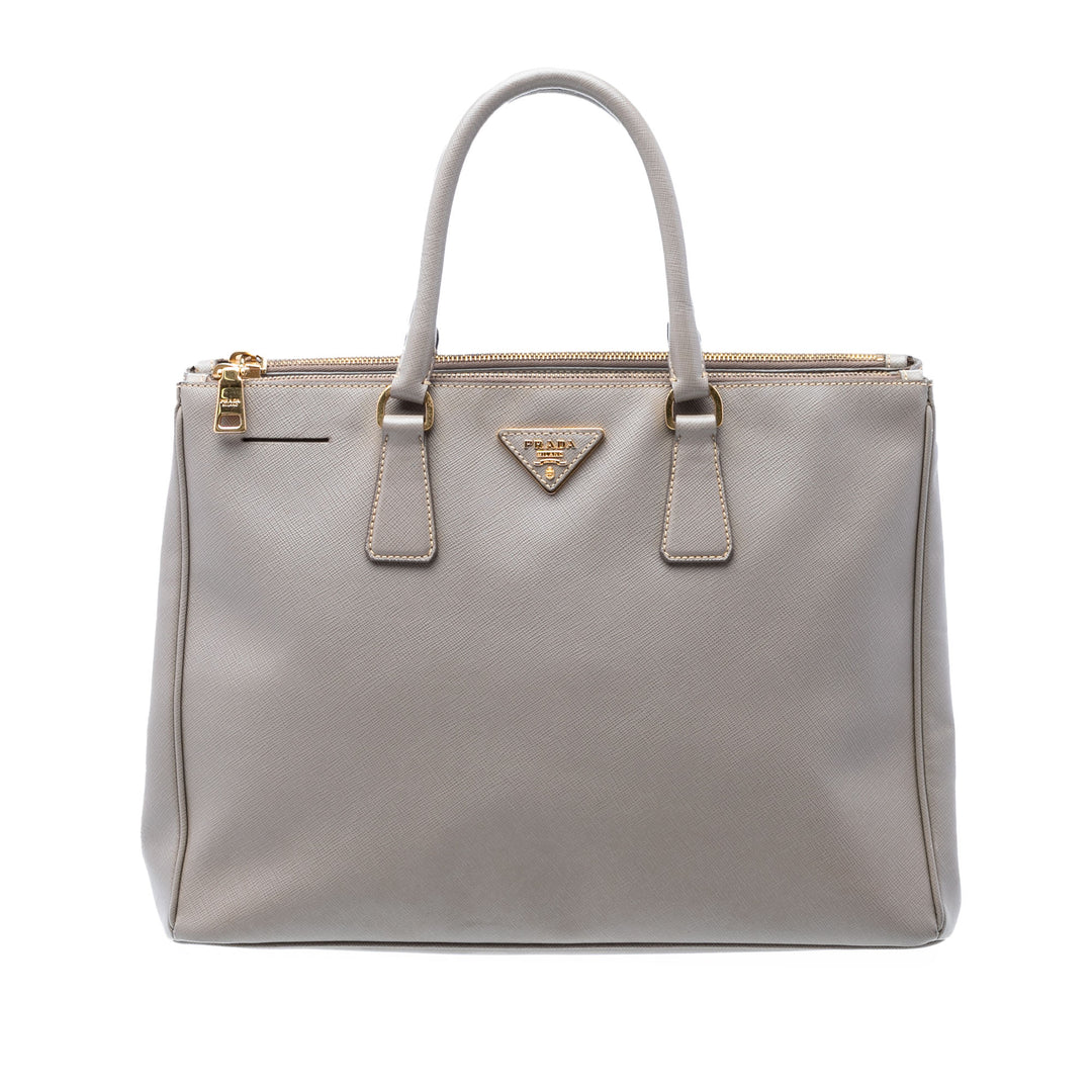 Prada Large Saffiano Lux Galleria Double Zip Cabas