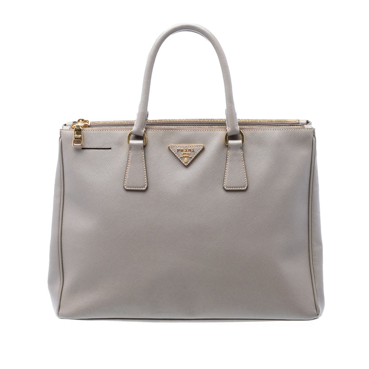 Prada Large Saffiano Lux Galleria Double Zip Cabas