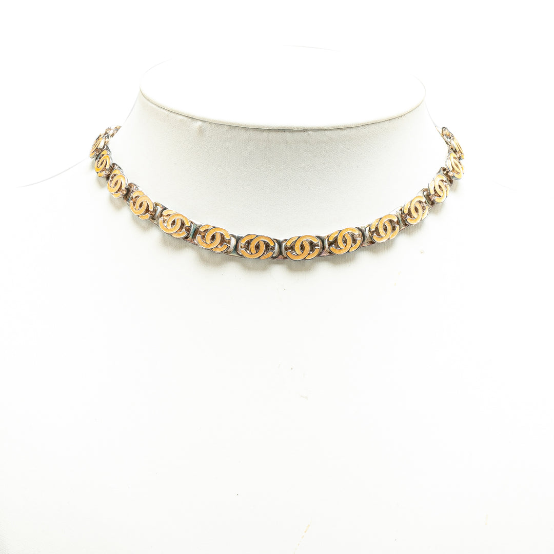 Brass Enamel CC Chain Necklace Yellow - Gaby Paris