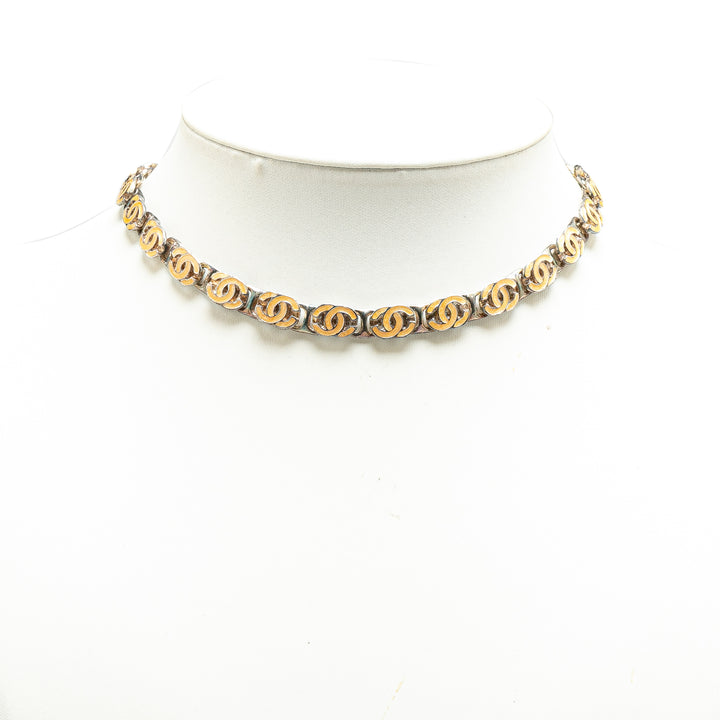 Brass Enamel CC Chain Necklace Yellow - Gaby Paris