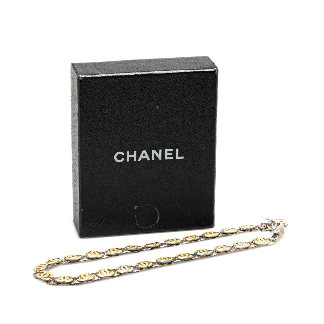 Brass Enamel CC Chain Necklace Yellow - Gaby Paris