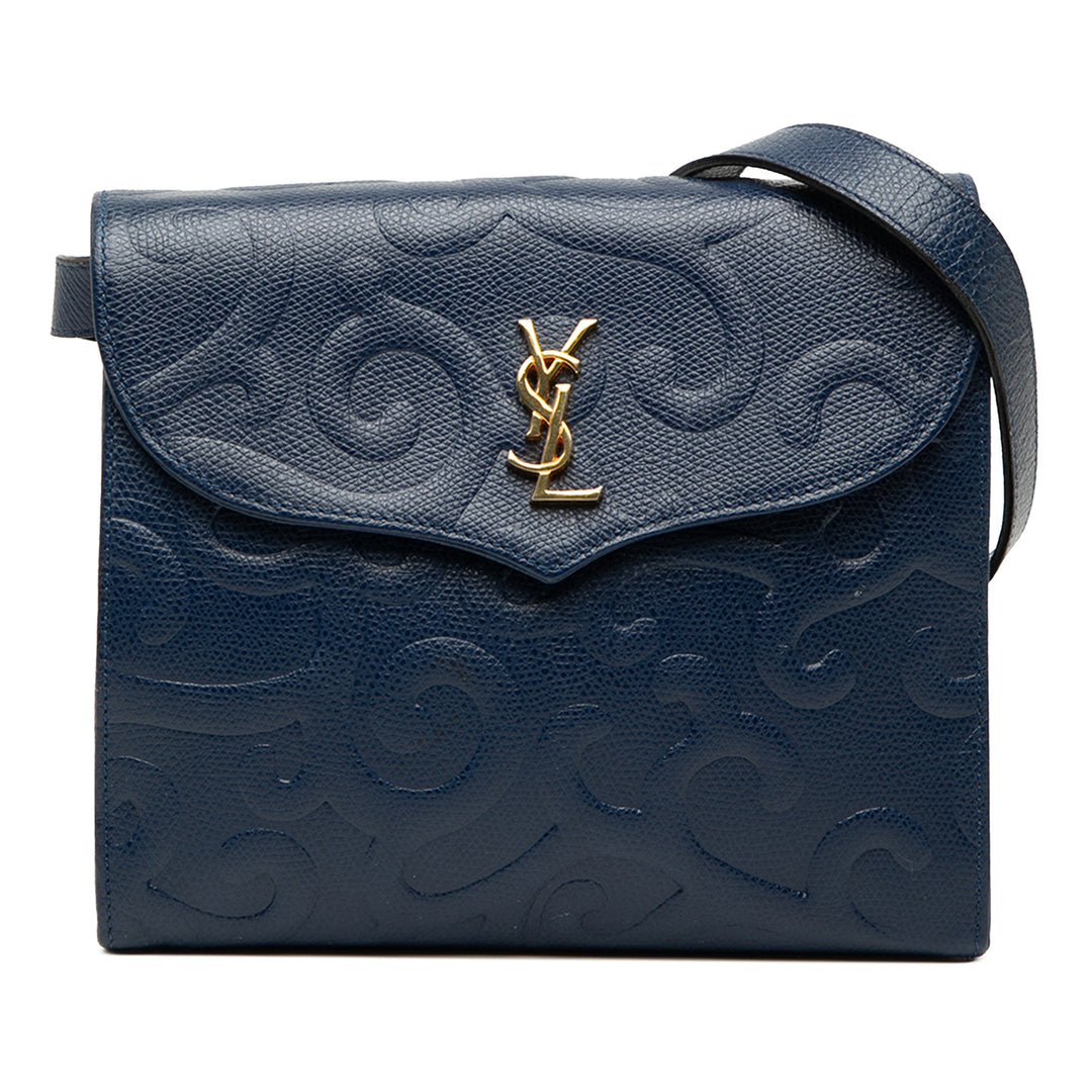 Saint Laurent embossé Cuir Arabesque Sac porté croisé