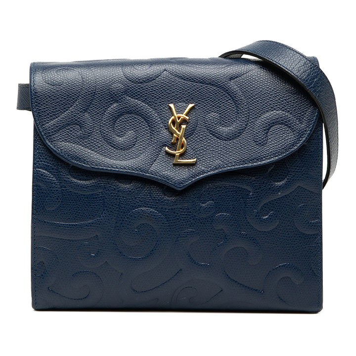 Saint Laurent embossé Cuir Arabesque Sac porté croisé