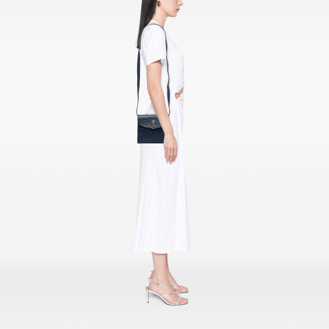 Saint Laurent embossé Cuir Arabesque Sac porté croisé