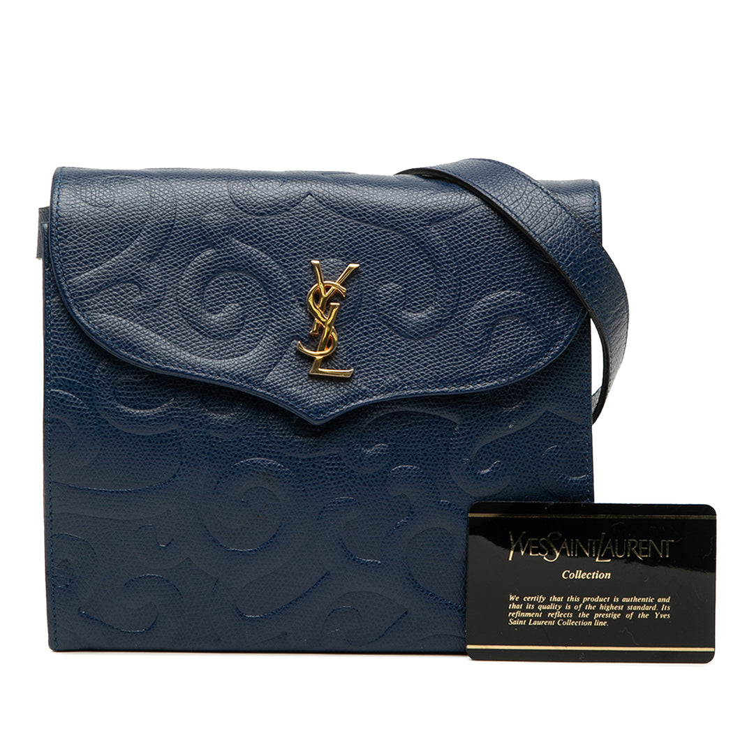 Saint Laurent embossé Cuir Arabesque Sac porté croisé