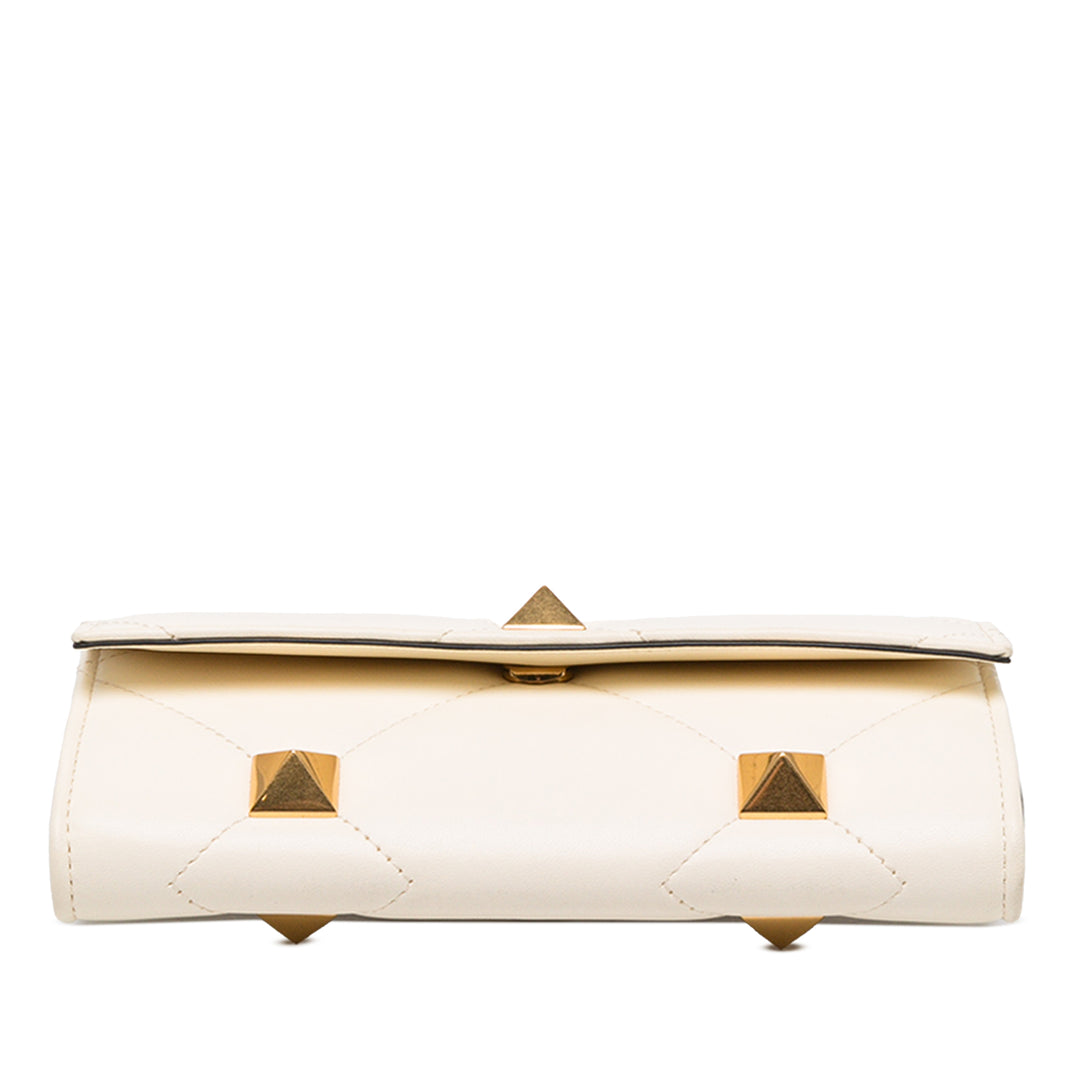 Valentino Sac bandoulière Roman Stud Wallet on Chain nappa Blanc – vue 3 – GABY PARIS