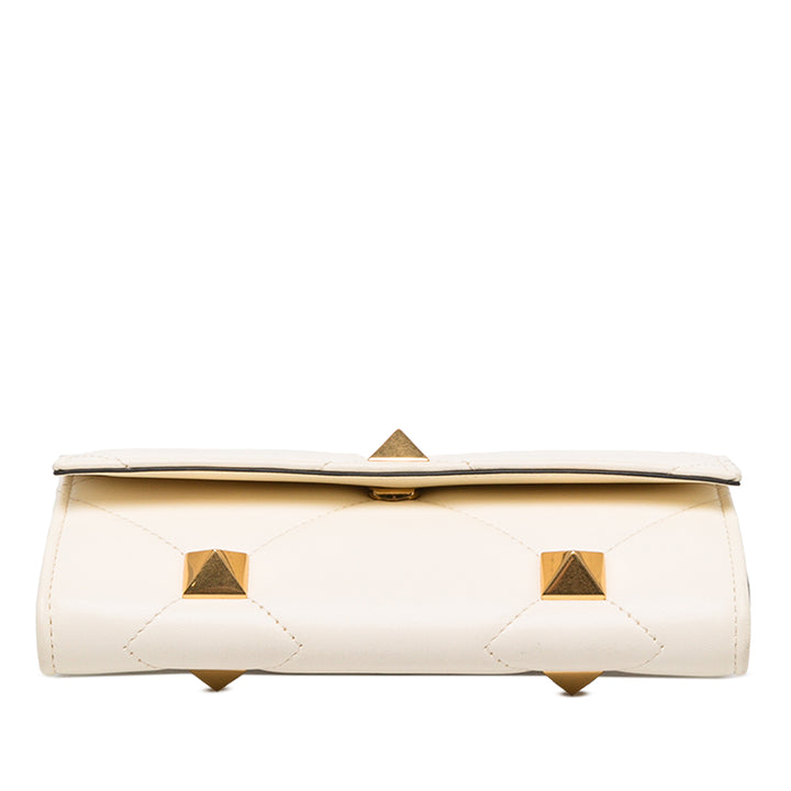 Valentino Sac bandoulière Roman Stud Wallet on Chain nappa Blanc – vue 3 – GABY PARIS