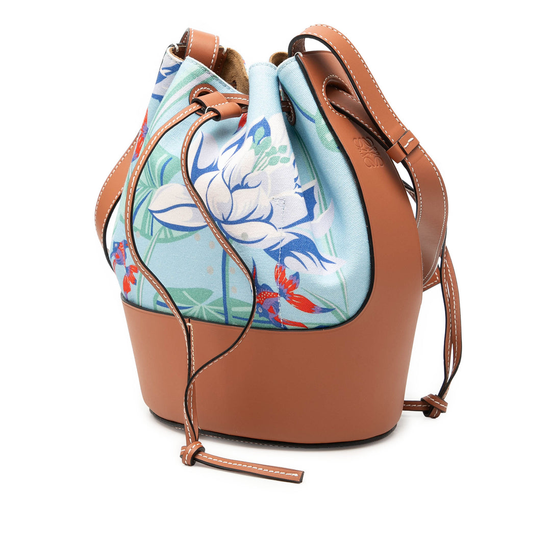 Paulas Ibiza Mermaid Imprimé Balloon Sac à cordon seau Petit Bleu