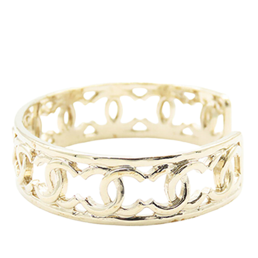 Chanel plaqué Multiple CC Cuff Bracelet S