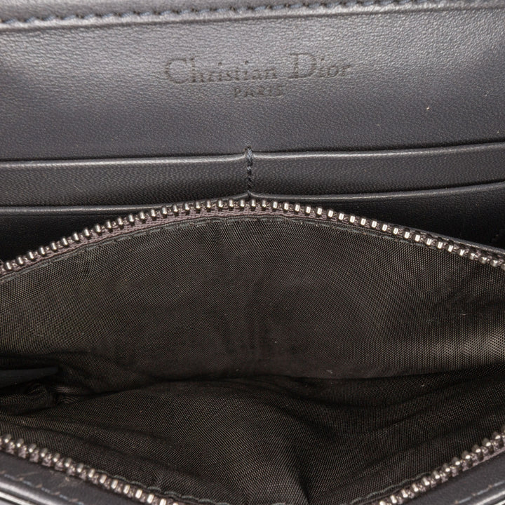 Metallic Patent Microcannage Diorama Wallet on Chain Black - Gaby Paris