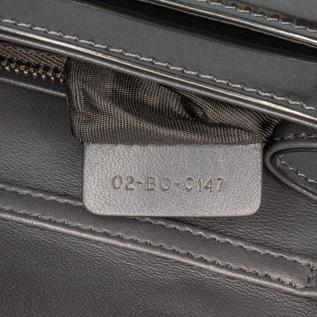 Metallic Patent Microcannage Diorama Wallet on Chain Black - Gaby Paris