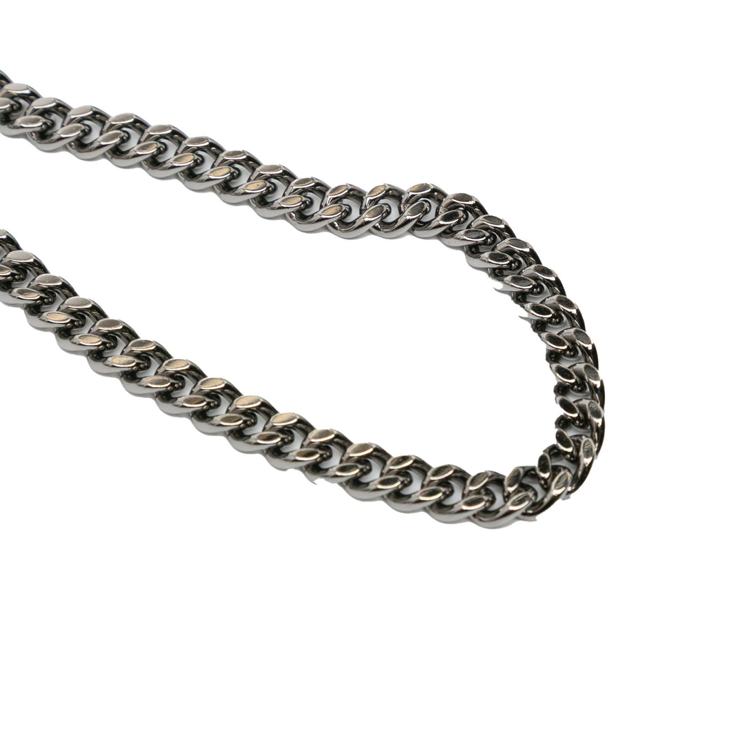 Metallic Patent Microcannage Diorama Wallet on Chain Black - Gaby Paris
