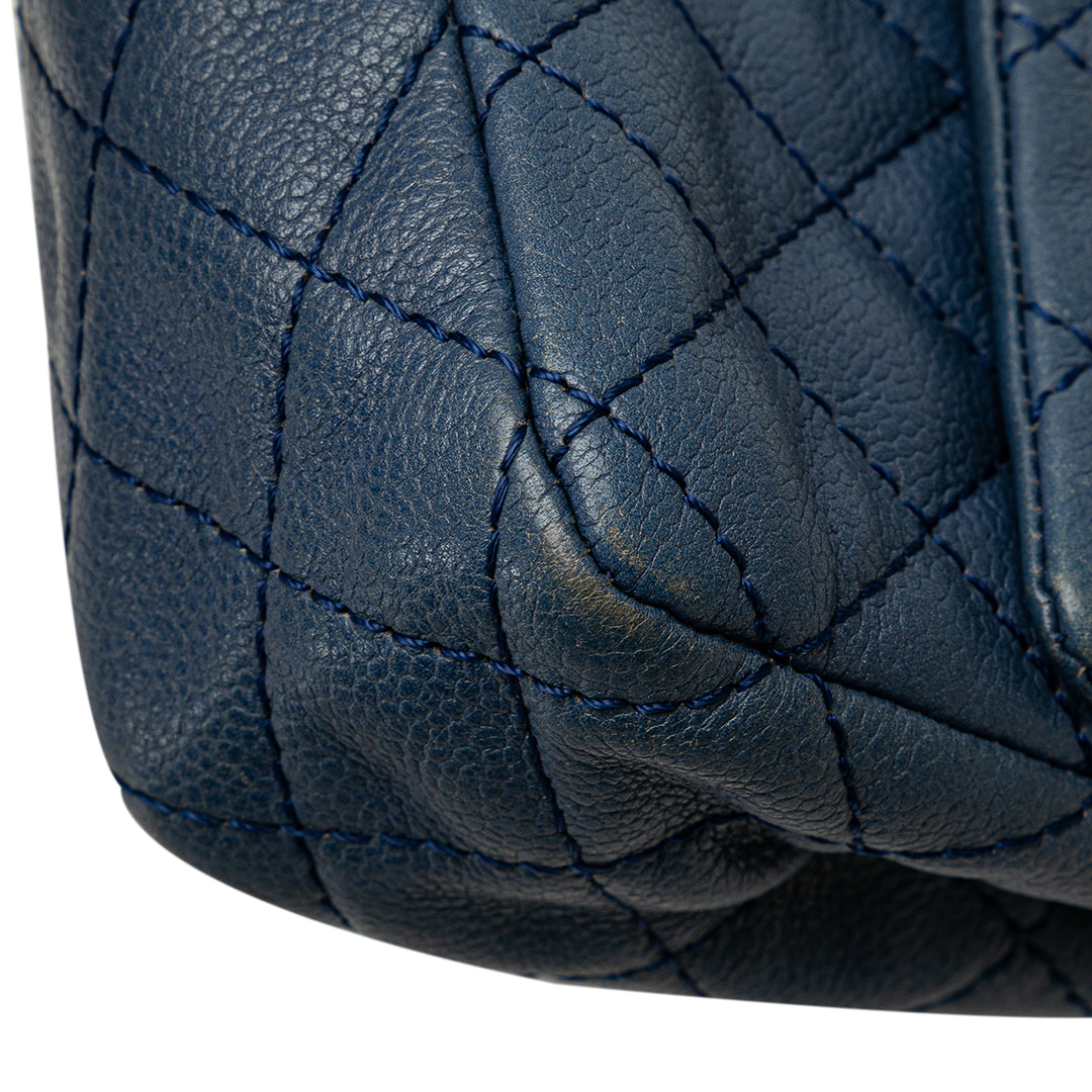 Medium Classic Caviar Double Flap Blue - Gaby Paris