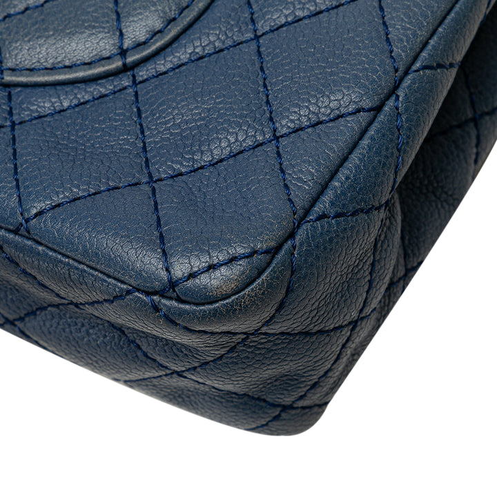 Medium Classic Caviar Double Flap Blue - Gaby Paris