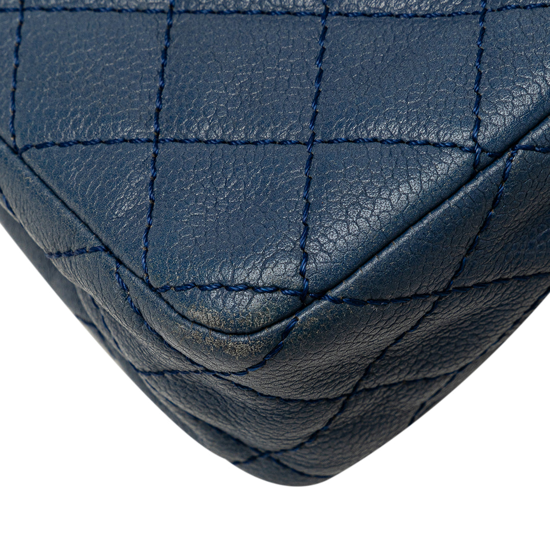 Medium Classic Caviar Double Flap Blue - Gaby Paris