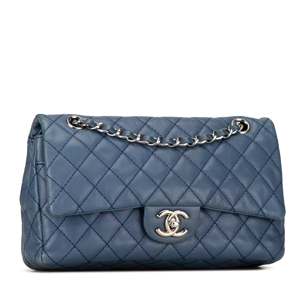 Medium Classic Caviar Double Flap Blue - Gaby Paris