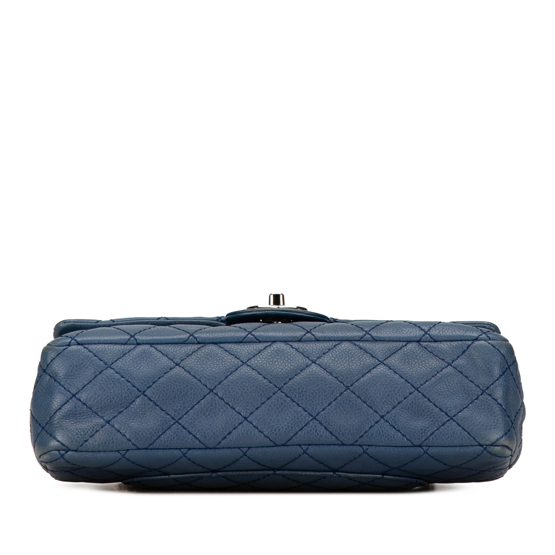 Medium Classic Caviar Double Flap Blue - Gaby Paris