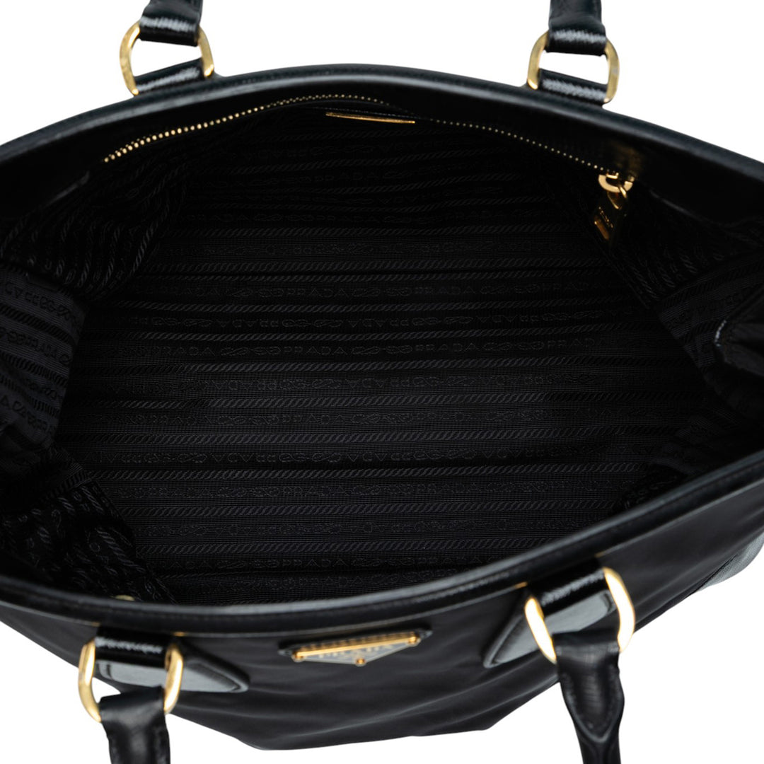 Prada Saffiano Vernice à finitions Tessuto Parabole Cabas